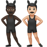 Men with Bunny Ears: Dark Skin Tone, Light Skin Tone, the design in this release