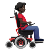 Man in Motorized Wheelchair Facing Right: Dark Skin Tone, the design in this release