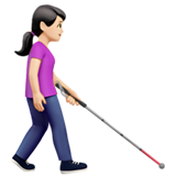 Woman with White Cane Facing Right: Light Skin Tone, the design in this release