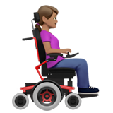 Woman in Motorized Wheelchair Facing Right: Medium Skin Tone, the design in this release