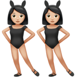 women with bunny ears: light skin tone as rendered by Apple