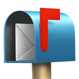 open mailbox with raised flag as rendered by Apple