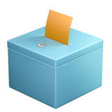 ballot box with ballot as rendered by Apple