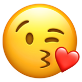 face blowing a kiss as rendered by Apple