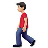 man walking: light skin tone as rendered by Apple