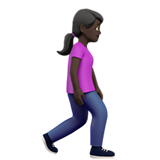 Woman Walking Facing Right: Dark Skin Tone, the design in this release