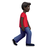 Man Walking Facing Right: Dark Skin Tone, the design in this release