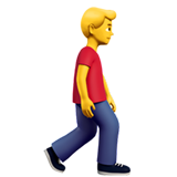 man walking: facing right as rendered by Apple