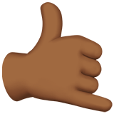 call me hand: medium-dark skin tone as rendered by Apple