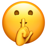 rosto fazendo sinal de silêncio as rendered by Apple