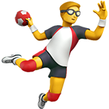man playing handball as rendered by Apple
