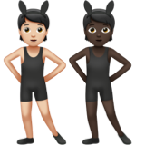 People with Bunny Ears: Light Skin Tone, Dark Skin Tone, the design in this release