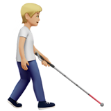Person with White Cane Facing Right: Medium-Light Skin Tone, the design in this release