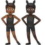 People with Bunny Ears: Medium-Dark Skin Tone, Dark Skin Tone, the design in this release