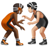 People Wrestling: Medium-Dark Skin Tone, Light Skin Tone, the design in this release