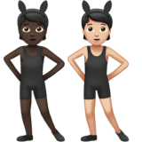 People with Bunny Ears: Dark Skin Tone, Light Skin Tone, the design in this release