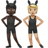 People with Bunny Ears: Dark Skin Tone, Medium-Light Skin Tone, the design in this release
