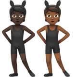 People with Bunny Ears: Dark Skin Tone, Medium-Dark Skin Tone, the design in this release