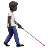 Person with White Cane Facing Right: Dark Skin Tone, the design in this release