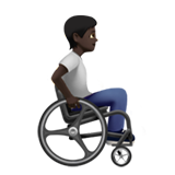 Person in Manual Wheelchair Facing Right: Dark Skin Tone, the design in this release