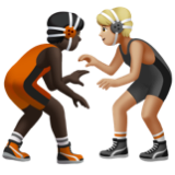 People Wrestling: Dark Skin Tone, Medium-Light Skin Tone, the design in this release