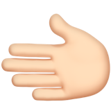leftwards hand: light skin tone as rendered by Apple