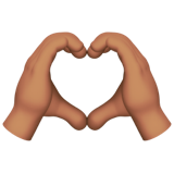 heart hands: medium skin tone as rendered by Apple