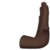 rightwards pushing hand: dark skin tone as rendered by Apple