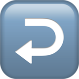 right arrow curving left as rendered by Apple