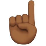 index pointing up: medium-dark skin tone as rendered by Apple