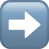 freccia rivolta verso destra as rendered by Apple