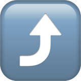 right arrow curving up as rendered by Apple