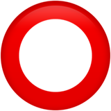 hollow red circle as rendered by Apple