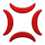 むかっ as drawn by Apple in iOS 5.0