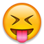 Squinting Face with Tongue as drawn by Apple in iOS 5.0