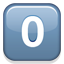Keycap: 0 as drawn by Apple in iOS 5.0