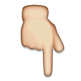 Backhand Index Pointing Down as drawn by Apple in iOS 6.0