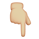 Backhand Index Pointing Down: Medium-Light Skin Tone, the design in this release