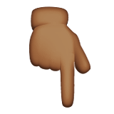 Backhand Index Pointing Down: Medium-Dark Skin Tone, the design in this release