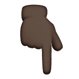 Backhand Index Pointing Down: Dark Skin Tone, the design in this release