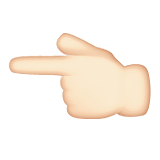 Backhand Index Pointing Left: Light Skin Tone, the design in this release