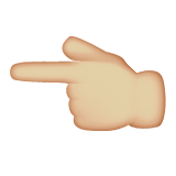 Backhand Index Pointing Left: Medium-Light Skin Tone, the design in this release
