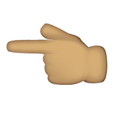 Backhand Index Pointing Left: Medium Skin Tone, the design in this release