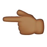 Backhand Index Pointing Left: Medium-Dark Skin Tone, the design in this release