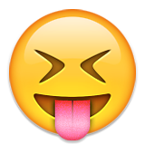 Squinting Face with Tongue as drawn by Apple in iOS 8.3