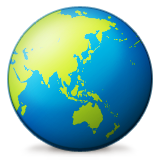 Globe Showing Asia-Australia, the previous design