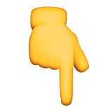 Backhand Index Pointing Down as drawn by Apple in iOS 9.0
