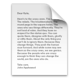 Page Facing up as drawn by Apple in iOS 9.0