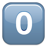 Keycap: 0 as drawn by Apple in iOS 9.0