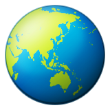 Globe Showing Asia-Australia, the design in this release